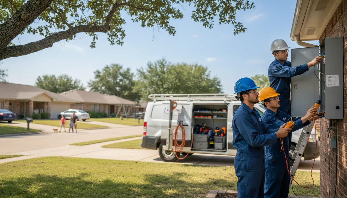 Certified electrician providing emergency electrical services in Danevang, TX